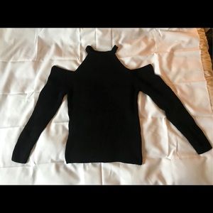 Cold Shoulder Black Sweater